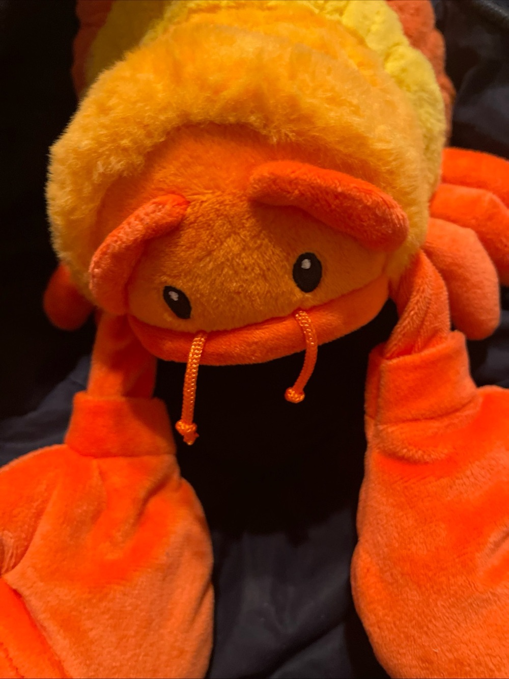 Plush Orange Hermit Crab Stuffed Animal Puppet Toy